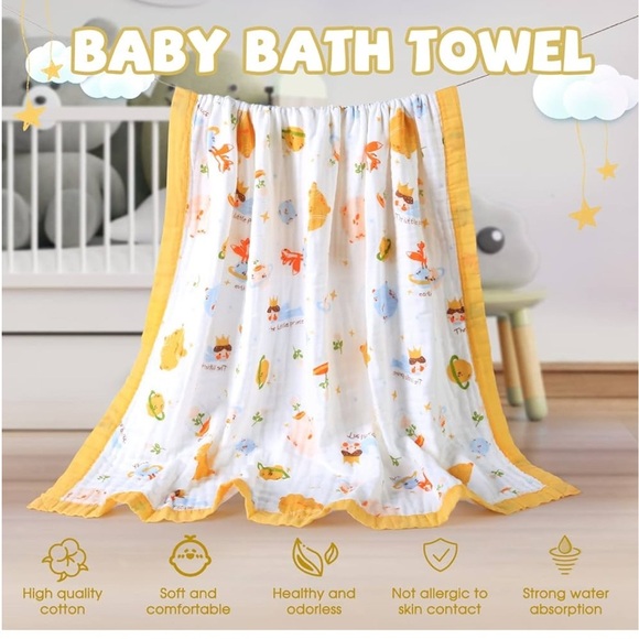 NWT Baby Boy Muslin Swaddle Blanket - says little prince on it - Picture 5 of 6